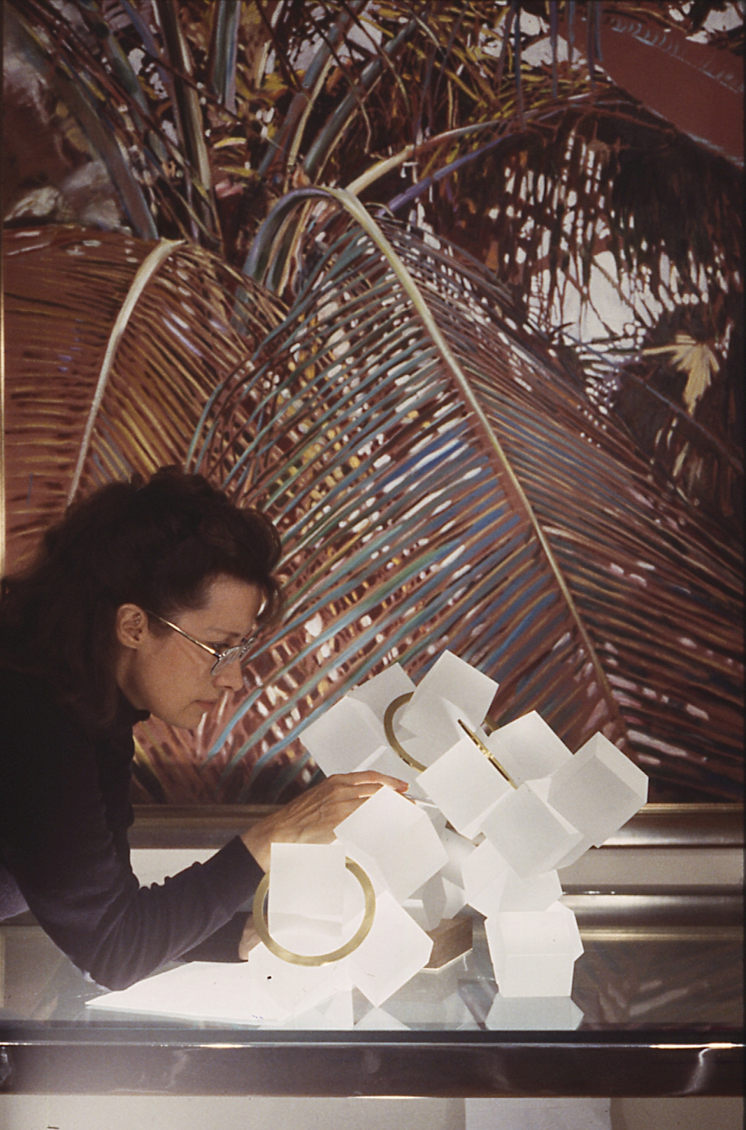 Astri Reusch with Cubic Transformations and Jungle Painting, circa 2009