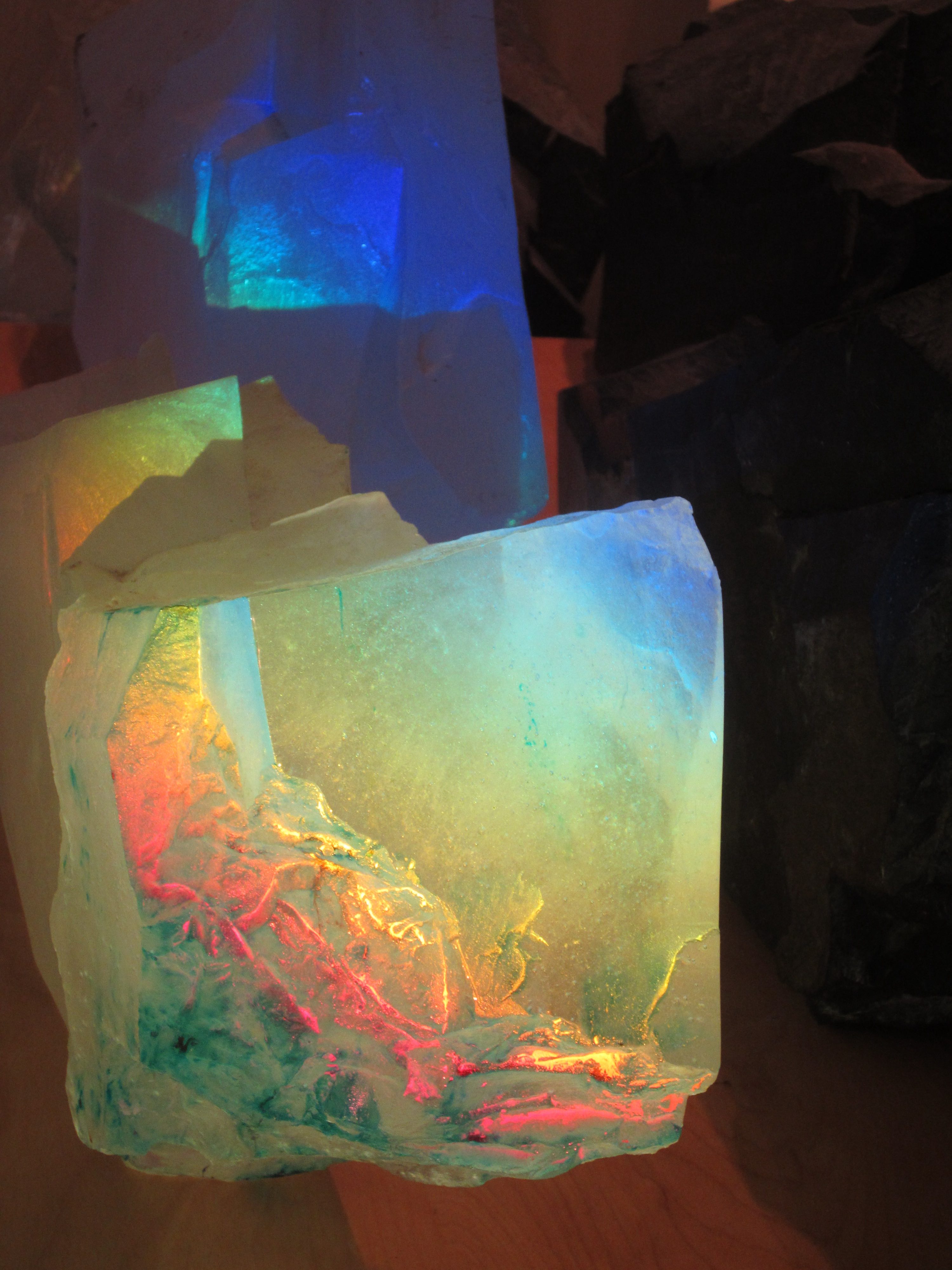 Shadows of Forgotten Ancestors (detail), Cast Glass Sculpture by Astri Reusch, 1983-1986.