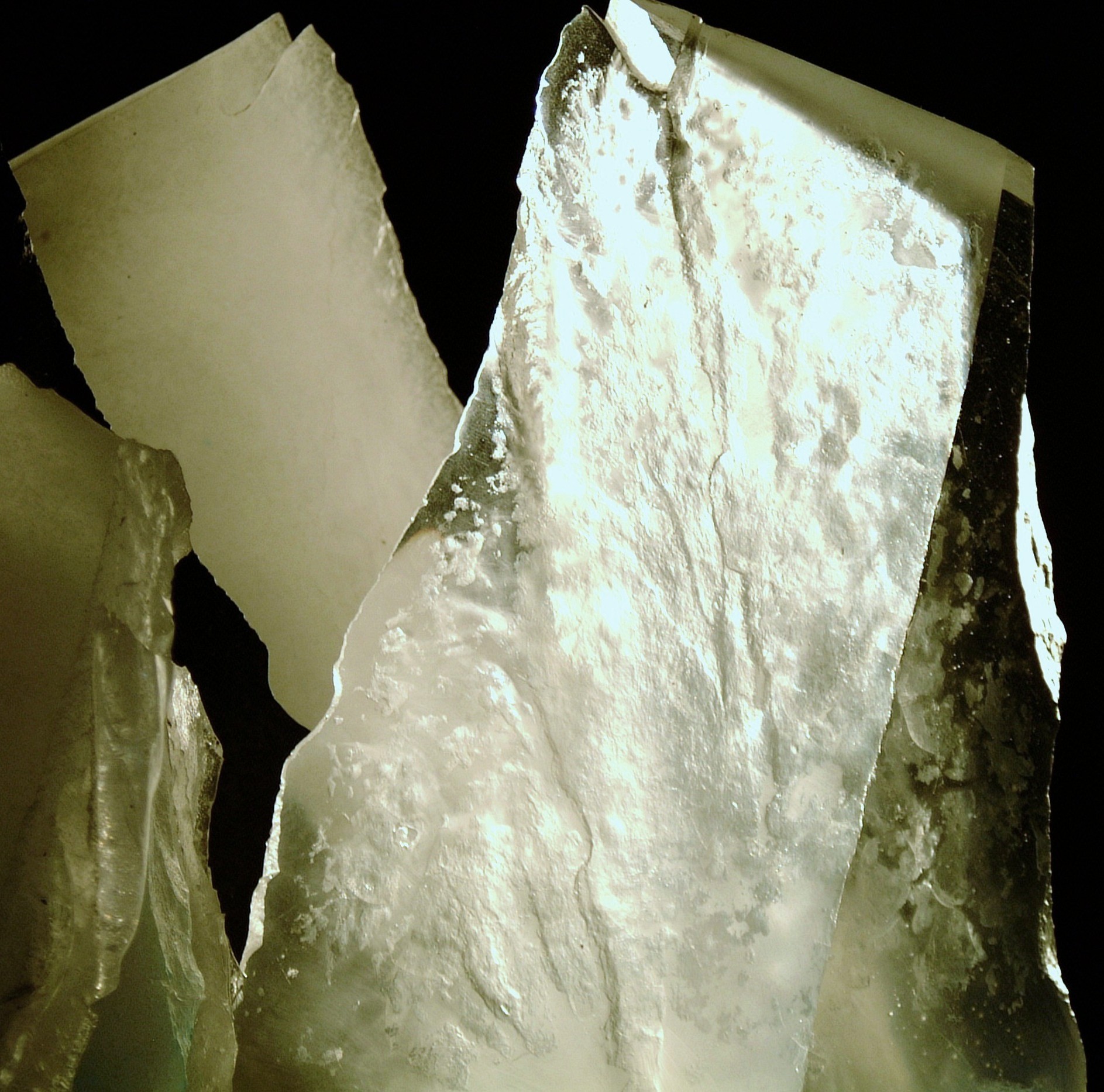 Shadows of Forgotten Ancestors (partial view), Cast Glass Sculpture by Astri Reusch, 1983-1986